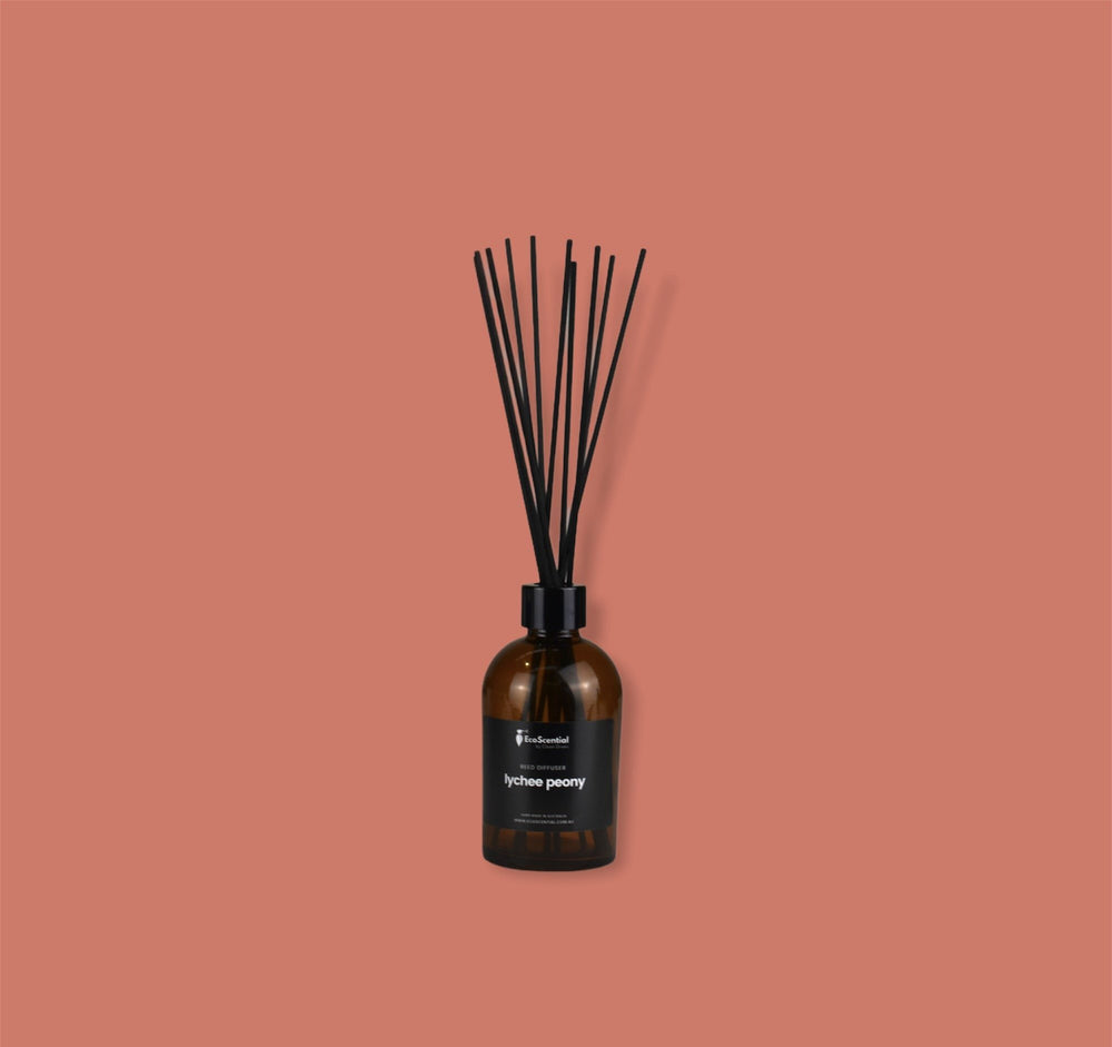 Amber Large Lychee Peony Reed Diffuser Ecoscential 