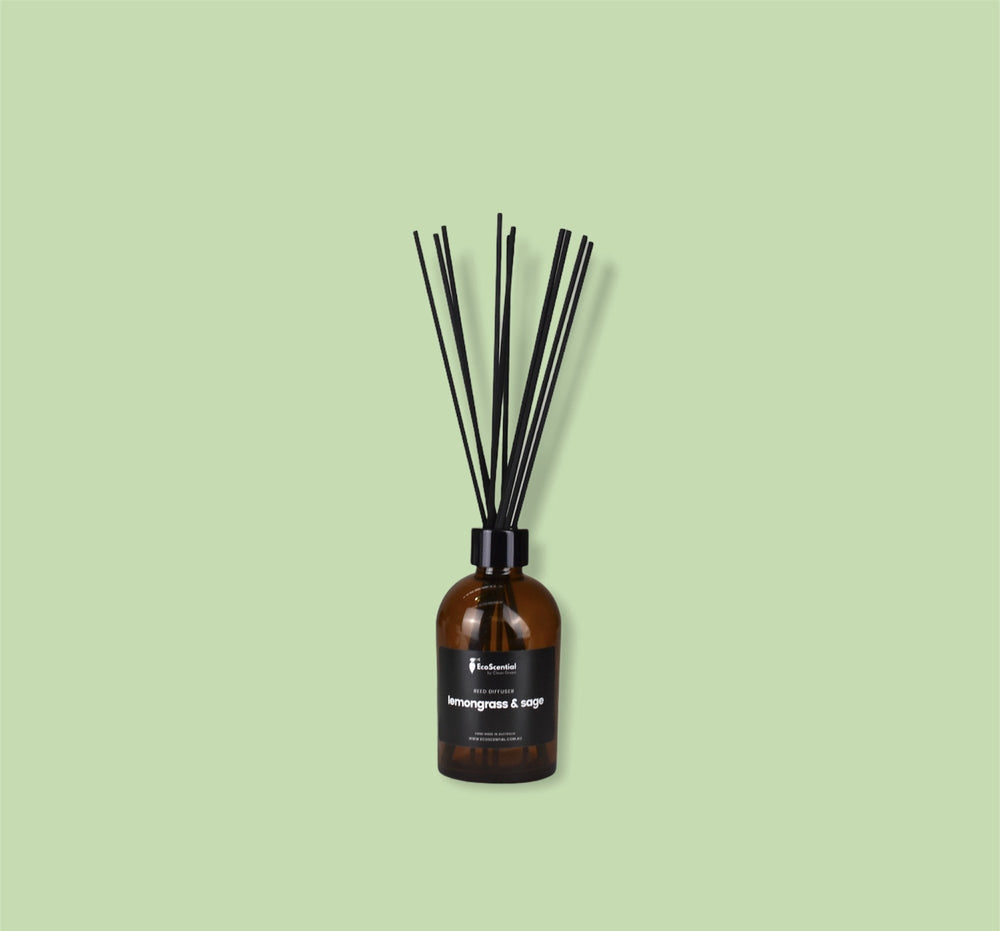 Amber Large Lemongrass & Sage Reed Diffuser Ecoscential 