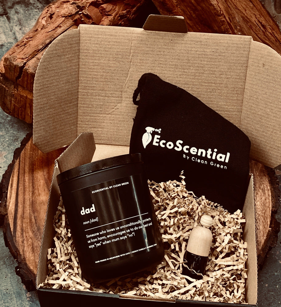 Father's Day Gift Pack Ecoscential Sandalwood & Kaffir Lime Dictionary Dad 