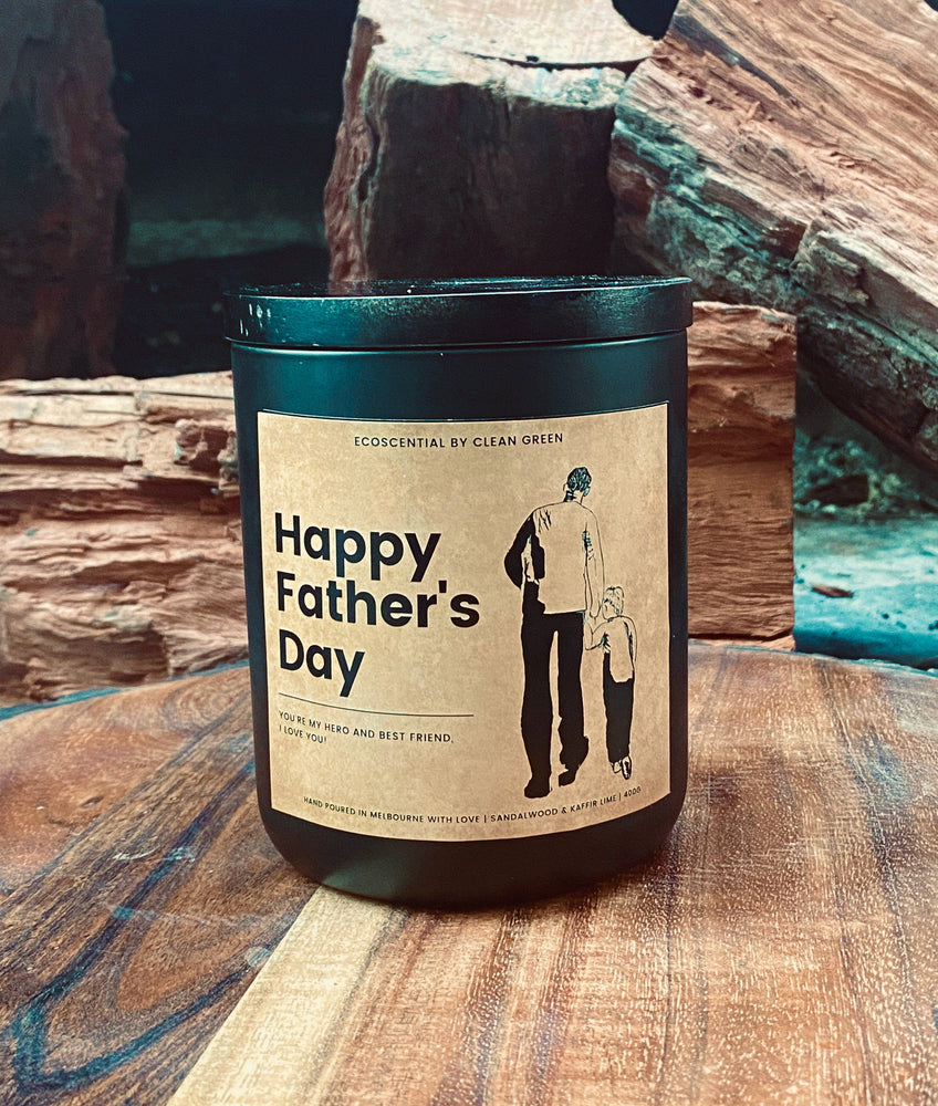 
                  
                    Father's Day Soy Candle Ecoscential Sandalwood & Kaffir Lime No Brown Father & Son Walking
                  
                